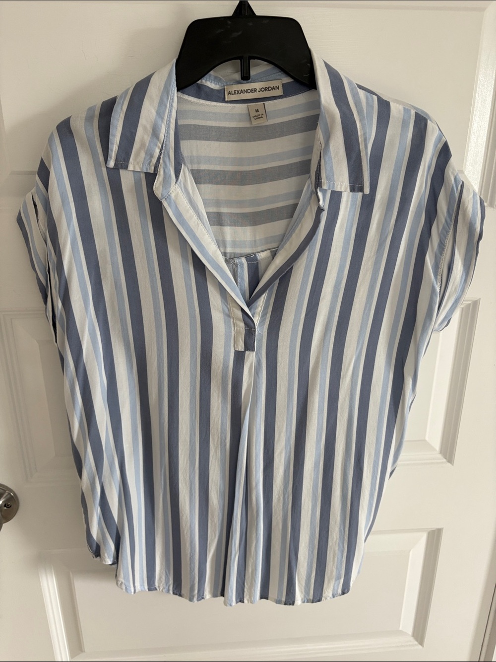 Blue & White Striped Women’s Blouse